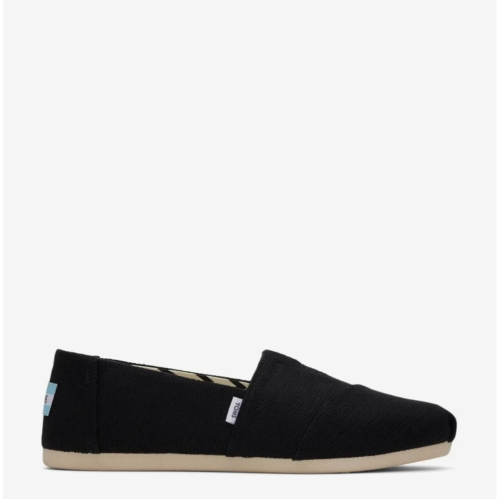 Toms Womens Alpargata Classic BLACK Canvas Slip-On Sneakers SZ 9 W - Picture 4 of 14
